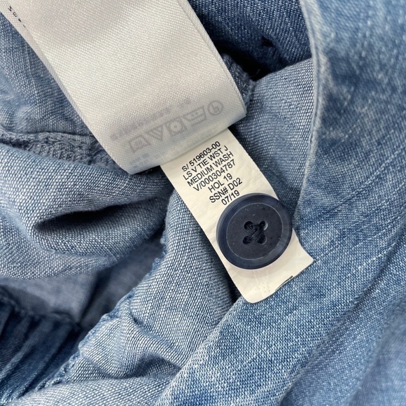 Gap Chambray V-Neck Tie Belt Jean Denim Jumpsuit Size 00 - Picture 15 of 15